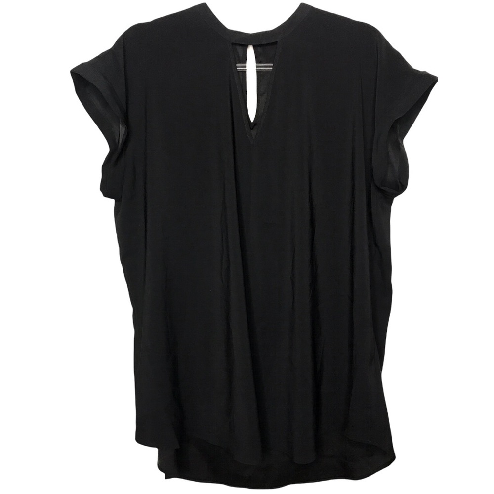 Express size extra large blouse cut out V-neck T-shirt Cuffed sleeves